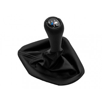 Topuzlu Vites Körüğü E39 -5 İleri- Man.Şanz; Siyah Noktalı Suni Deri -///M-